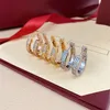 Designerörhängen Studs Luxury Designers Women's Jewelry Circla Ear Rings for Women Crystal Stud Earrings Fashion Titanium Steel Female Christmas Gifts Partihandel