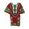 Etniska kl￤der unisex afrikanska toppar f￶r kvinnor dashiki m￤n traditionella tryckkl￤der hippie caftan vintage tribal bazin riche t-shirt