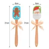 Christmas Silicone Cream Scrapers Butter Baking Cake Mixing Wooden Handle Brush Kitchen Tools Food Grade Popular RRA96