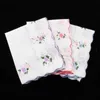 3 -stycken vintage bomullsblommor kvinnliga näsdukar för bröllopsfest J220816