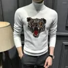 Men's Sweaters Autumn And Winter Sweatshirt 2022 Pullover Warm Design Men's Turtleneck Sweater Brand Diamond Animal Pattern