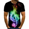 Men's T Shirts Summer Music Three-dimensional Musical Note 3D Printing Oversized Men's T-shirt Street Fashion Casual Unisex T-Shirts