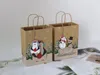 Gift Wrap 24 Pieces/lot Christmas Design Kraft Handbag For Santa Claus Bags And Reindeer Wedding S