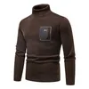 Herrtröjor tröja män mode vintage mönster lapptäcke hösten wnter turtleneck stickade toppar pullover mens casual smala varma stickade tröjor t221019