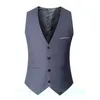 Abiti da uomo Blazer Nero Grigio Gilet blu scuro Gilet adesivo aderente Gilet Homme Giacca da lavoro formale senza maniche