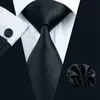 Heren tie zakdoek tie manchetingen set mode zwart voor man das feest man cadeau trouwjurk accessoires groothandel j220816