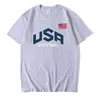 Sommer US Herren Designer T-Shirt Sport Basketball Trikots T-Shirt Baumwolle Kurzarm Varsity Name Nummer Print Tops USA Schweißabsorption