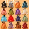 Gift Wrap 3pcs Small Embroidered Satin Drawstring Bag Wedding Party Candy Favor Women Packaging Silk Jewelry Pouches