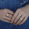 Cluster Rings 925 Sterling Silver Gold Vermeil Girl Women Finger Jewelry Micro Pave CZ Minimal Round Dot Cute