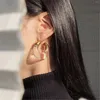 Hoopörhängen Huanzhi 2022 Trendig Hyperbol Akryl Golden Metal Tortoiseshell for Women Harts Transparent örhänge