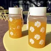 Vattenflaskor Small Daisy Cute Plastic BPA Free Creative Frosted Bottle With Portable Rope Travel Tea Cup 550 ml