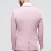 Herrdräkter rosa smala passform för män 2 stycken casual groomsmen tuxedo bröllop med skåran lapel anpassade manliga modekläder