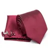 Herren Krawatte Solide Taschentuch Krawatte Set Mode Schwarz Rot Für Mann Das Party Geschenk Mann Hochzeit Formale Kleidung Zubehör j220816