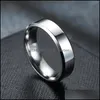 Anéis de casamento anéis de casamento de aço inoxidável preto para mulheres homens jóias largura 6 mm nome personalizado logoweddingwedding brit22 drop delivery dhrid