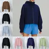 Kış Yoga Kadın Ceketleri Takipler Setleri Sweatshirt Scuba Yarım Zip Hoodys Sweater Salyaç Giysileri Kadın Üstleri Egzersiz Fitness Gevşek Kalın