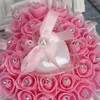 Presente Wrap Wap Wedding Heart Bolo Ring Box simulação espuma rosa camada única amor suprimentos de travesseiro