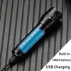 Torches krachtige T6 LED -zaklamp Aluminium legering Portable Torch USB oplaadbare buiten camping tactisch flitslicht