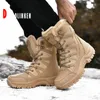 Gai botas militares de couro combate para homens e mulheres pele de pelúcia inverno neve ao ar livre exército bots sapatos plus size 36-46 221022 gai