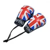 Keychains Storbritannien flagga boxning handskar nyckelring pvc h￤ngande spegel