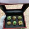 Anello navale 6pcs Green Bay 1 Set con ventola di legno Super Bowl 14K Gold Placcato per uomini Gift Wholesale1086191