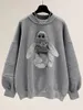 Women's Hoodies Plus Size 3D Cartoon Round Neck Pullover 2022 Autumn Winter Loose Casual Women Oversized Top Y2k High Quality