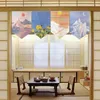 Gardin japansk oljemålning konst hängande vimpel kök dekor partition sovrum café butik vind gardiner triangel halvgardin