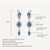 Stud Gem039S Ballet 4 88CT Natural London Blue Topaz Gemstone Drop Earrings 925 Sterling Silver Flower for Women Fine SMEEXKE 22646806