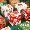 Joyeux Noël Calendrier de l'Avent Boîtes 24 jours Papier Kraft Compte à rebours de l'Avent Coffrets cadeaux pour enfants et faveur de la famille GCB16574