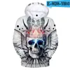 Men's Hoodies White Fashion Color Skull Print Pullover Shirt 2022 Spring Abstract Full Sleeve Loose Thin Sweatshirts Casual Round Neck Tops