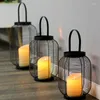 Bougeoirs Jardin Lampe Suspendue Style Nordique Lanterne Titulaire Unique Esthétique Noir Velas Decorativas Décoration de La Maison