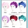 Beanie/Skull Caps Wide Edge Bonnets High Elasticity Headband Nightcap Womens Fashion Solid Color Satin Hair Care Hat Bath Bedroom Dr Dh6Vu