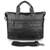 Briefcases Genuine Leather Briefcase Men Business Bag Laptop Tote Male Office Handbag Shoulder Bags For