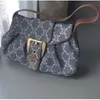 Designer-Tasche Triumphbogen Zhonggu 2023 Neue Vintage-Unterarm-Denim-Französisch-Stick-bedruckte One-Shoulder-Nadelschnalle Damen-Fabrik-Direktverkauf