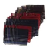 Pack Of 12 Piece Plaids Pattern Handkerchiefs Soft Square Pocket Towel For Men J220816