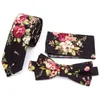 Cravatta da uomo Set magro Fiore rosa Matrimonio Taschino Fazzoletto Farfalla Cravatta Regali per uomo Corbatas Para Hombre J220816