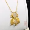 Pendant Necklaces Natural Octopus Jade Necklace Women With Gold 925 Sterling Silver Jadeite Jewelry Add Certificate