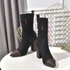 Fashion Boots Louiseity Casual Women Luxury Design Winter Warm Heel Snow Leather Thick Soled Sock Boots Viutonity 2-03