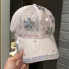 Caps de bola 202205-2509093 INS Drop Drop Transparent Rhinestone Flower Lady Shade Hat Baseball Chap