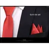 Mode 6 Cm Slips Och Näsduk Set Röd Svart Paisley Randig Jacquard Pocket Square Tie Kostym För Män Affärsbröllopspresenter J220816