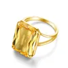 Anillos de racimo Real 925 plata esterlina para mujeres Citrine Crystal Compromiso Anillo de dedo Chapado en oro Regalo de aniversario Mujer Jewelr2484