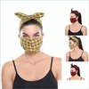 Designer Masques Buffalo Plaid Masques Bandeau 3D Imprimé Vérifier Masque Visage Bandeau Femmes Hiver Chaud Poussière Respirateur Bandeaux Bouche Er Dhaff