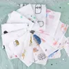 5Pcs Kids Baby Cartoon Towel Handkerchief Cotton Mousseline Towel Handkerchiefs Two Layers Wipe Handkerchiefs 28X28cm J220816