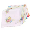 20x Lady Girls Mixed Soft Cotton Cotton Handkakor Retro Party Formal Hanky ​​12 '' J220816