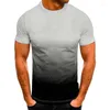 T-shirt da uomo 2022 T-shirt sportiva casual da uomo Moda estiva europea e americana Risvolto Gradiente 3D Girocollo a maniche corte Uomo