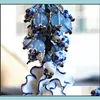 Andere Home Decor Natuurlijke Agaat Kristal Auto Hanger Achteruitkijkspiegel Jingdezhen Blauw Wit Porselein Pioen Interieur Accessoires Christus Dh09E