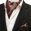 Klassiska cashewband handduk för mens bröllop formell klänning das ascot scruch self gentleman slips set j220816