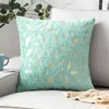 Pillow Plush Bronzing Feather Christmas Year White Red Green Pillowcase Chair Seat Home Decor Modern Cover For Sofa