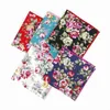 真新しい男性コットンハンカチの花プリントポケットスクエアウェディング25 cm2525cmhandkerchiefs for men classic vitageポケットタオルJ220816