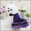 Dog Apparel Pet Princess Dresses Apparel Dog Cat Summer Cute Dress Dogs Sweet Puppy Wedding Skirts 426 V2 Drop Delivery 2022 Home Ga Dh7Xd