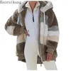 Women's Fur Winter Ladies Hooded Plush Jacket Women Thick Warm Teddy Coat Outerwear Fake Clothes Plus Size Zipper Overcoat